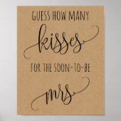 Poster Fête des mariées Jeu Devinez Combien De Baisers (Devant)