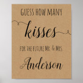 Poster Fête des mariées Jeu Devinez Combien De Baisers Po (Devant)