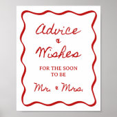 Poster Fête des mariées manuscrite de 8x10" avec conseils (Devant)