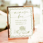 Poster Fête des mariées Mimosa Bar Sign, Marché Agricole