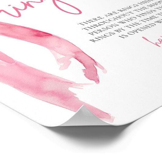 Poster Fête des mariées moderne Blush Pink Bow Ring (Coin)