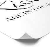 Poster Fête des mariées noir & blanc Combien de baisers (Coin)