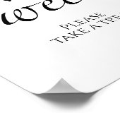 Poster Fête des mariées noir & blanc L'amour est signe do (Coin)