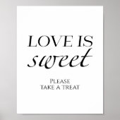 Poster Fête des mariées noir & blanc L'amour est signe do (Devant)