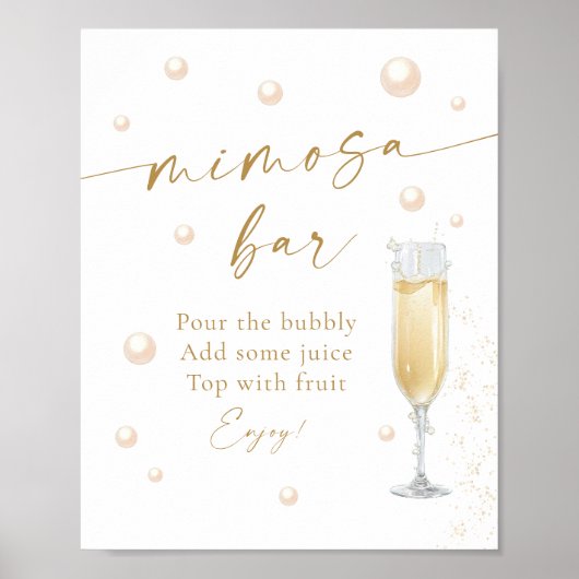 Poster Fête des mariées Perles et poursuites Mimosa Bar (Devant)