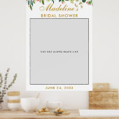 Poster Fête des mariées Photo Booth | Floral rose or (Cuisine)