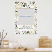 Poster Fête des mariées photo de Roses blanches Eucalyptu (Cuisine)