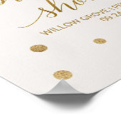 Poster Fête des mariées Pois or Bienvenue (Coin)