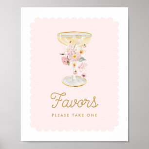 Poster Fête des mariées rose bulle favorise