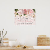 Poster Fête des mariées Rose d'or rose (Cuisine)