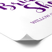 Poster Fête des mariées rose et bleu violet Bienvenue (Coin)