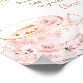 Poster Fête des mariées rose Floral Tea Party Mimosa bar (Coin)