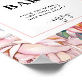 Poster Fête des mariées rose florale panneau barre Mimosa (Coin)