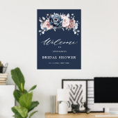 Poster Fête des mariées rose Rose bleu Dusty (Bureau à domicile)