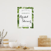 Poster Fête des mariées signe d'accueil | feuilles tropic (Cuisine)