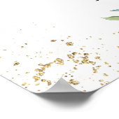 Poster Fête des mariées signe d'accueil fleuri élégant gr (Coin)