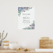 Poster Fête des mariées Succulente violette et verte Bien (Cuisine)