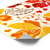 Poster Fête des mariées tropicale d'Hibiscus Orange Brûlé (Coin)