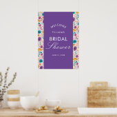 Poster Fête des mariées turquoise de prairie de printemps (Cuisine)