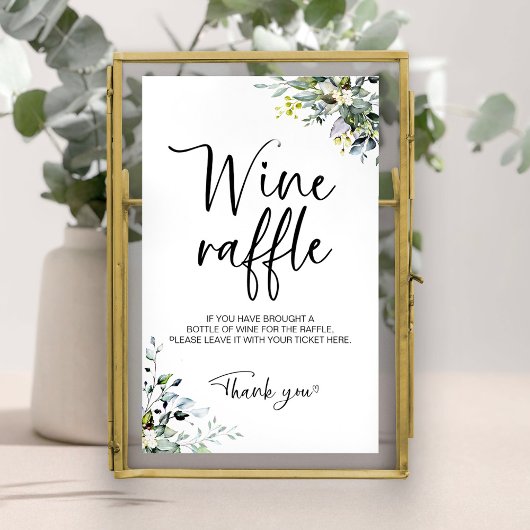 Poster Fête des mariées verdoyante Vin Raffle Jeu