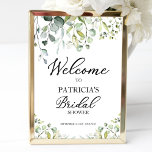 Poster Fête des mariées verte Eucalyptus Bienvenue<br><div class="desc">Un panneau vert d'eucalyptus de bienvenue pour la douche nuptiale. Facile à personnaliser avec vos détails. Idéal pour la douche nuptiale à thème verdoyante ou jardin. Contactez-moi par conversation si vous avez des questions sur l'oeuvre ou avez besoin d'une personnalisation. VEUILLEZ NOTER : Pour obtenir de l'aide sur les commandes,...</div>