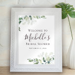 Poster Fête des mariées verte Eucalyptus Bienvenue<br><div class="desc">De notre collection best-seller eucalyptus corners</div>