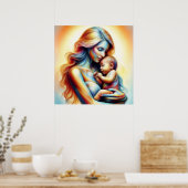 Poster Fête des Mères Amour de la maternité douce aura pa (Cuisine)