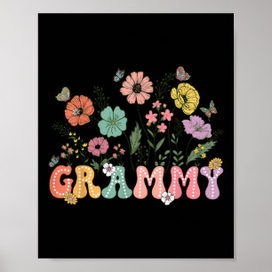 Poster Fête des mères de grand-mère pour grand-mère Fleur
