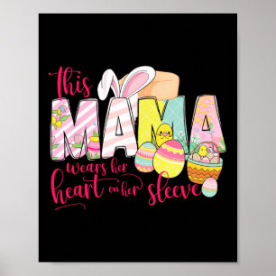 Poster Fête des Mères de Pâques Mama Bunny Floral Printem
