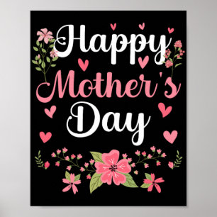 Poster Fête des mères maman mignonne Floral Femmes pour m