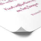 Poster Fête des mères Pink Floral Proverbes Écriture (Coin)