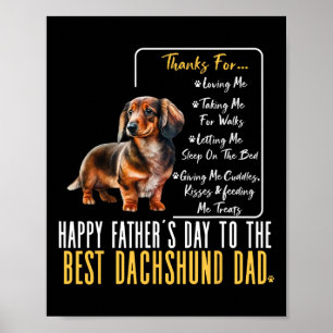 Poster Fête des pères Au Meilleur Dachshund Papa - Dachsh