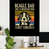 Poster Fête des pères | Beagle Chien Papa (Bureau à domicile)