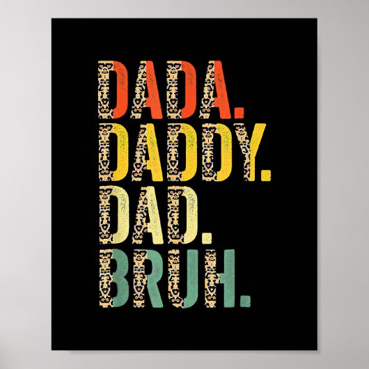 Poster Fête des pères Dada Papa Papa Papa Bruh (Devant)