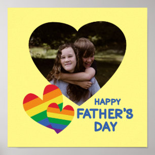 Poster Fête des pères des Rainbow Hearts LGBT