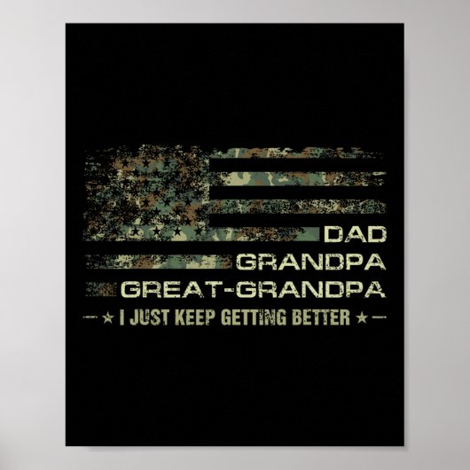 Poster Fête des pères du drapeau camouflage américain Gra (Devant)