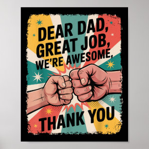 Poster Fête des pères Fist-Bump Cher papa Grand Travail M