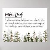 Poster Fête des pères Hiker Papa Devis personnalisé (Devant)