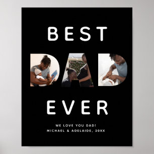 Poster Fête des pères personnalisée Collage photo meilleu