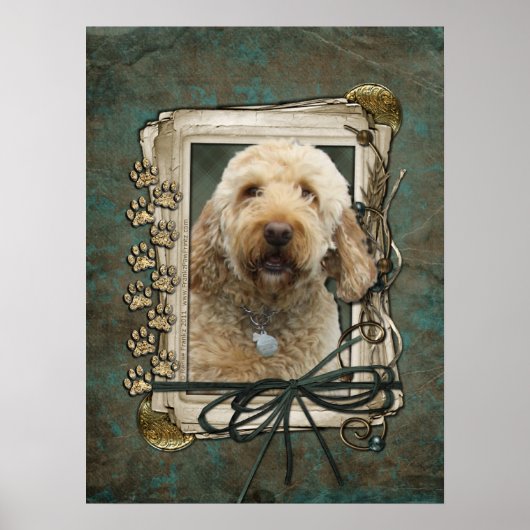 Poster Fête des pères - Poches de pierre - GoldenDoodle (Devant)