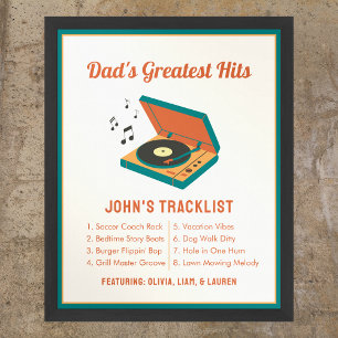 Poster Fête des pères rétro "Papa's Greatest Hits" Person