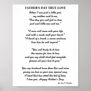 Poster FÊTE DES PÈRES VRAI VRAI LOVE poème