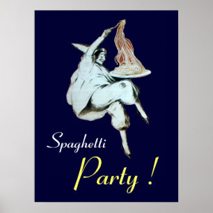 Poster FÊTE DES SPAGHETTIS, CUISINE ITALIENNE ,violet