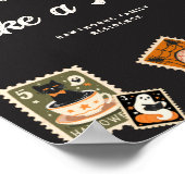 Poster Fête d'Halloween de timbre postal éffrayant (Coin)