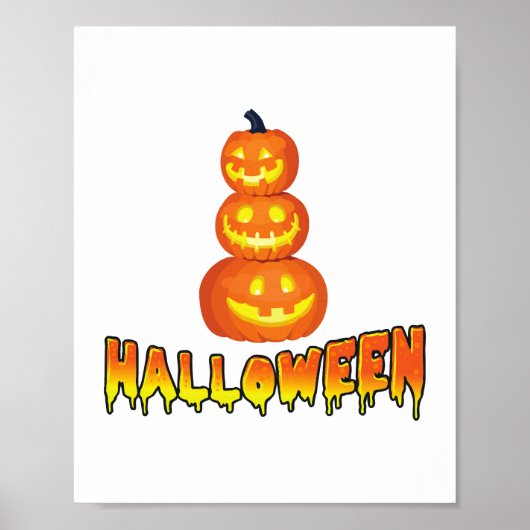 Poster Fête d'Halloween, Halloween Citrouilles (Devant)