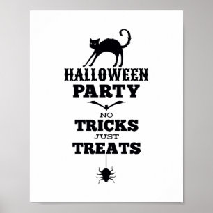 Poster Fête d'Halloween pas de friandises juste des trucs
