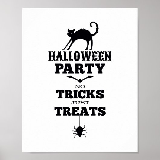 Poster Fête d'Halloween pas de friandises juste des trucs (Devant)