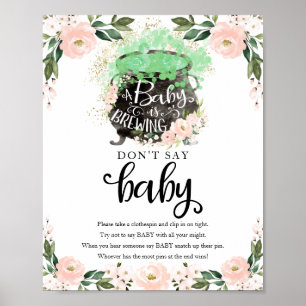 Poster Fête d'Halloween pour Bébé Fille Ne Dis Pas Bébé P