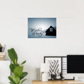 Poster fête d'hiver : neigée en cabine (Bureau à domicile)