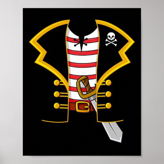 Poster Fête du costume de pirate Halloween (Devant)